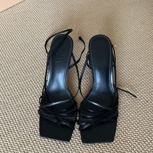 Zara Square Toe strappy Heels